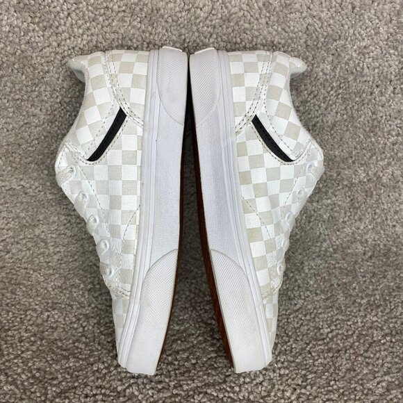 Vans Old School Slip On Lace Up White on White Checkerboard Youth US Size 3 - Picture 4 of 9